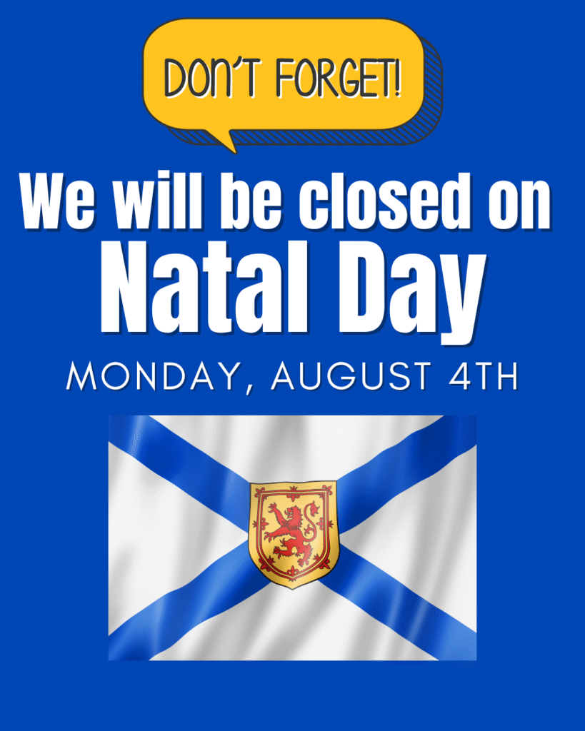 We will be closed on Natal Day